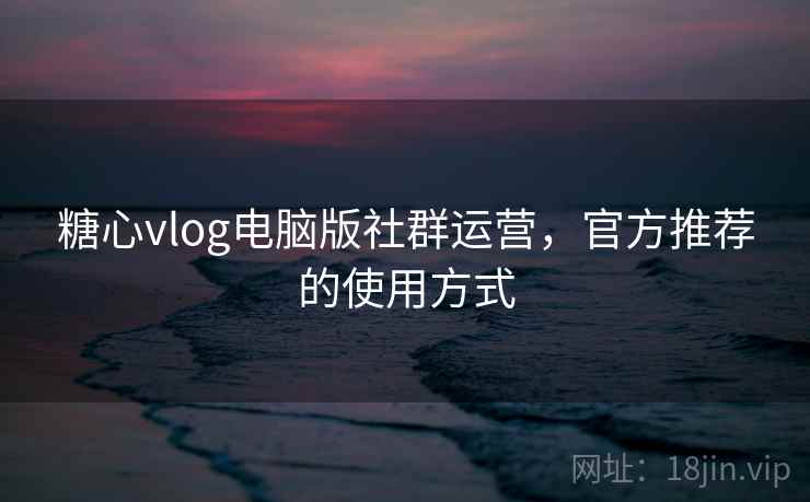 糖心vlog电脑版社群运营，官方推荐的使用方式